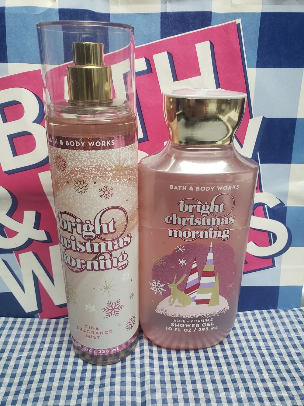BBW Bright Christmas Morning Fine Fragrance Mist & Shower Gel Body Wash Set